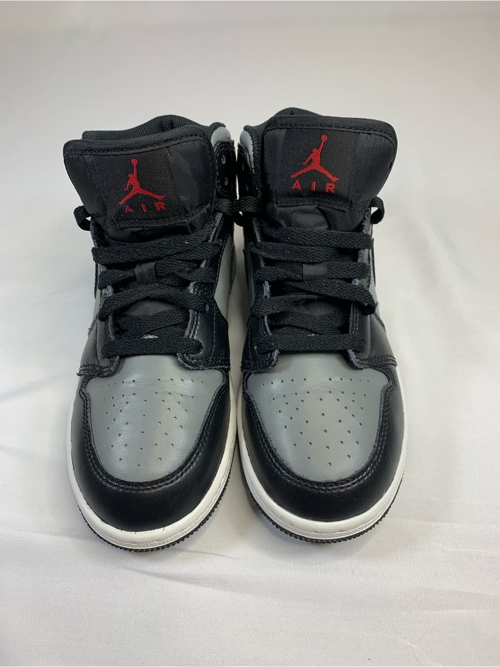 Jordan Kids High-Top Sneakers in Black, Gray & Red